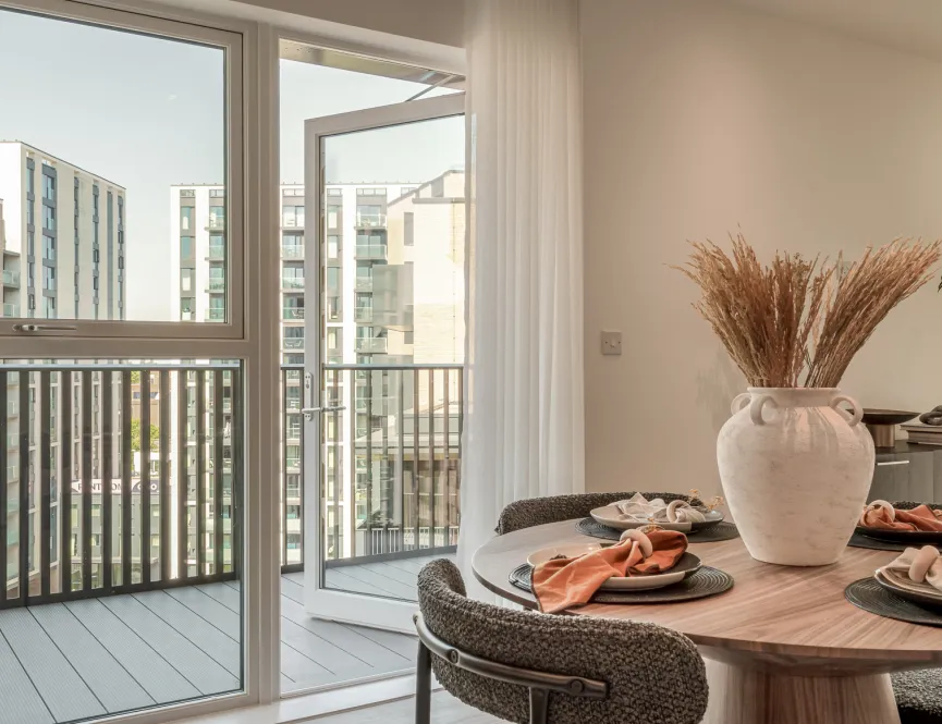 Kew Bridge Rise, Apartment 52, Living Room and Balcony